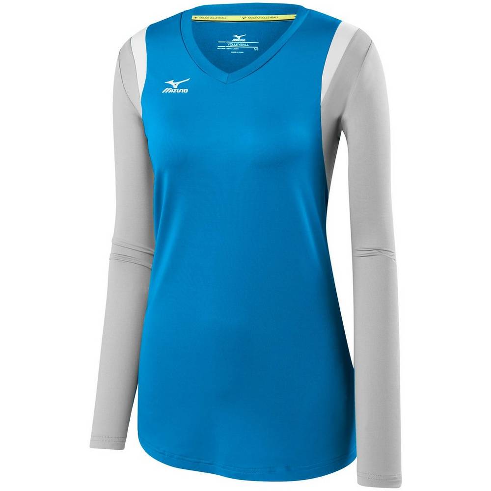 Jerseys Mizuno Balboa 5.0 Long Sleeve Mujer Azules/Plateadas España WVYC-08632